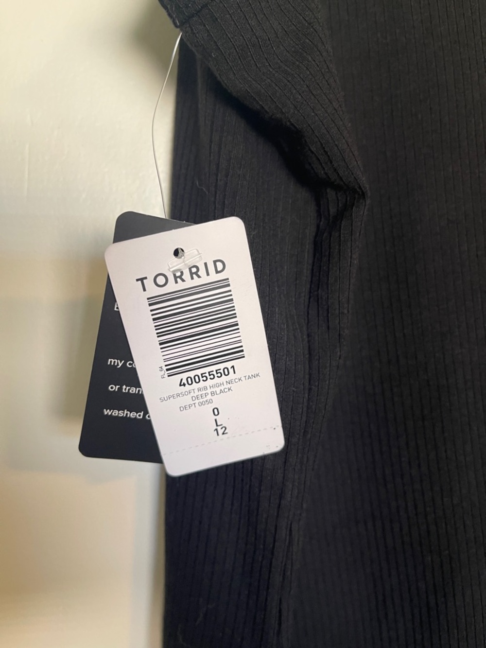torrid Black Ribbed Knit Tank - Picture 4 of 4